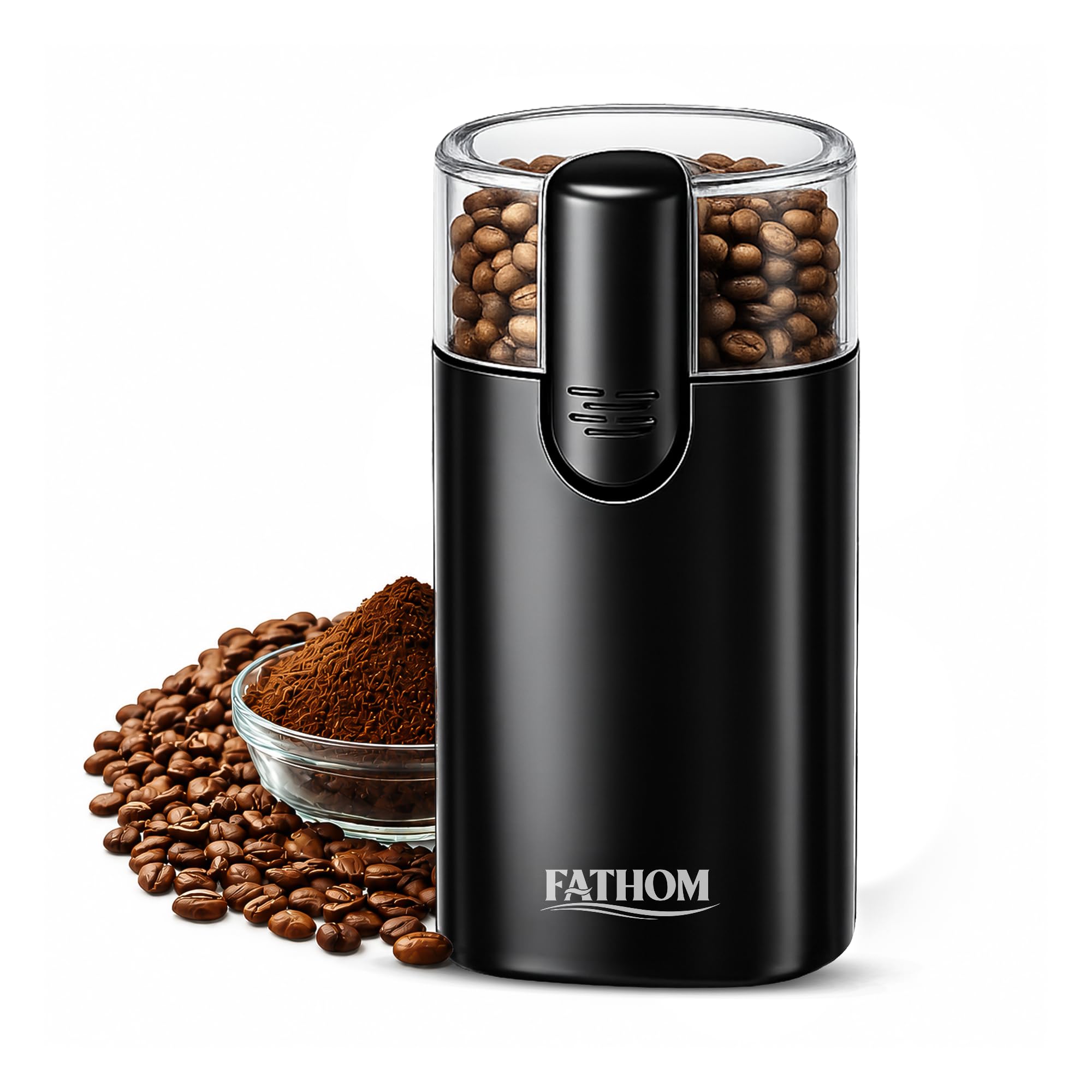FATHOM Electric Coffee Grinder – 100g Capacity, Stainless Steel Blades, Portable Design, Black-image-42