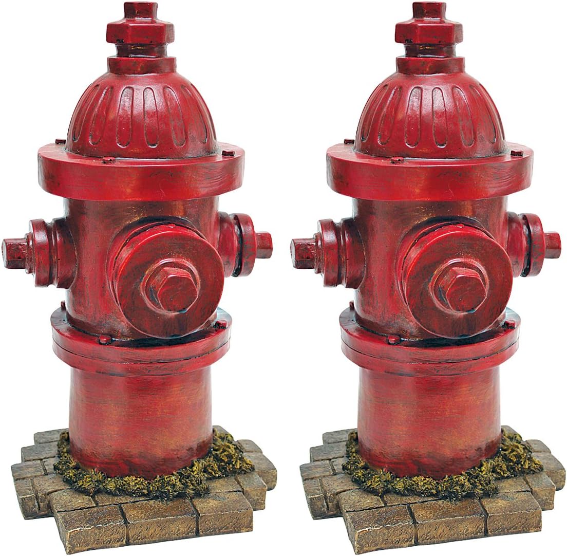Design Toscano QL95468 Dog's Second Best Friend Fire Hydrant Statue - Set of 2