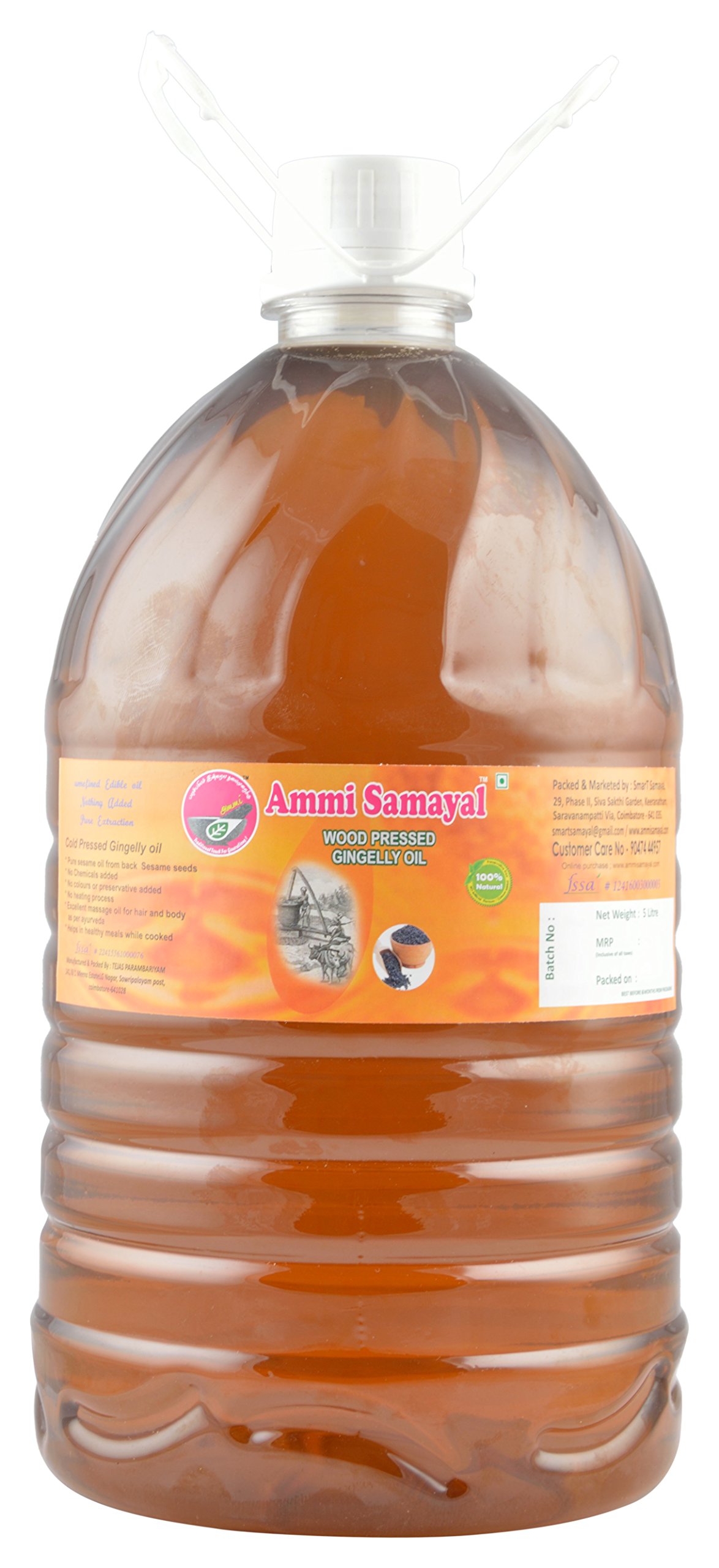 Buy Ammi Samayal Wood Cold Pressed Edible Sesame Gingelly Oil 5 litres