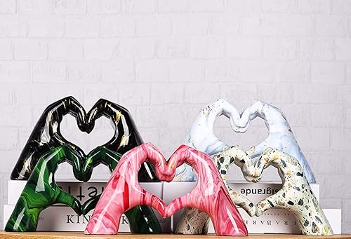 Miniatura 7 de WUBIANJIE Estatua de dedo de amor, escultura en forma de corazón, decoración de gestos de amor, escultura de arte moderno, decoración del hogar,