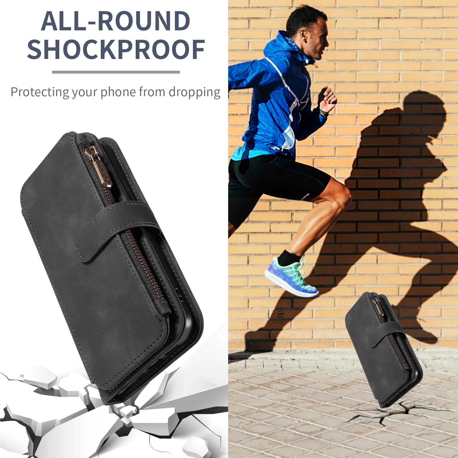 Asuwish Phone Case For TCL 505 Wallet Cover Credit Card Holder Flip - View #6