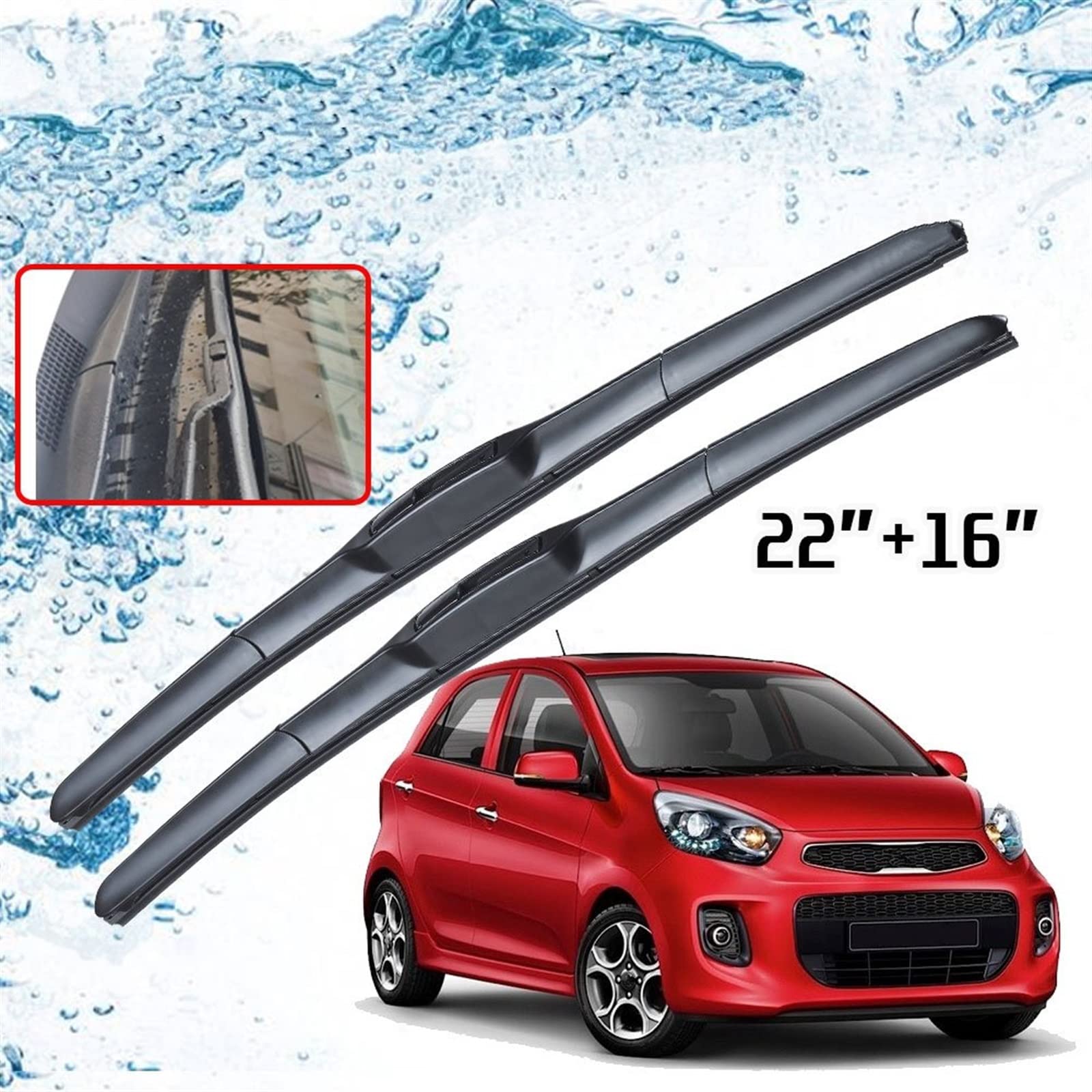 per KIA per Picanto per Morning 2011 2012 2013 2014 2015 2016 2017 Auto Parabrezza Anteriore Spazzola Tergicristallo Accessori U J Gancio