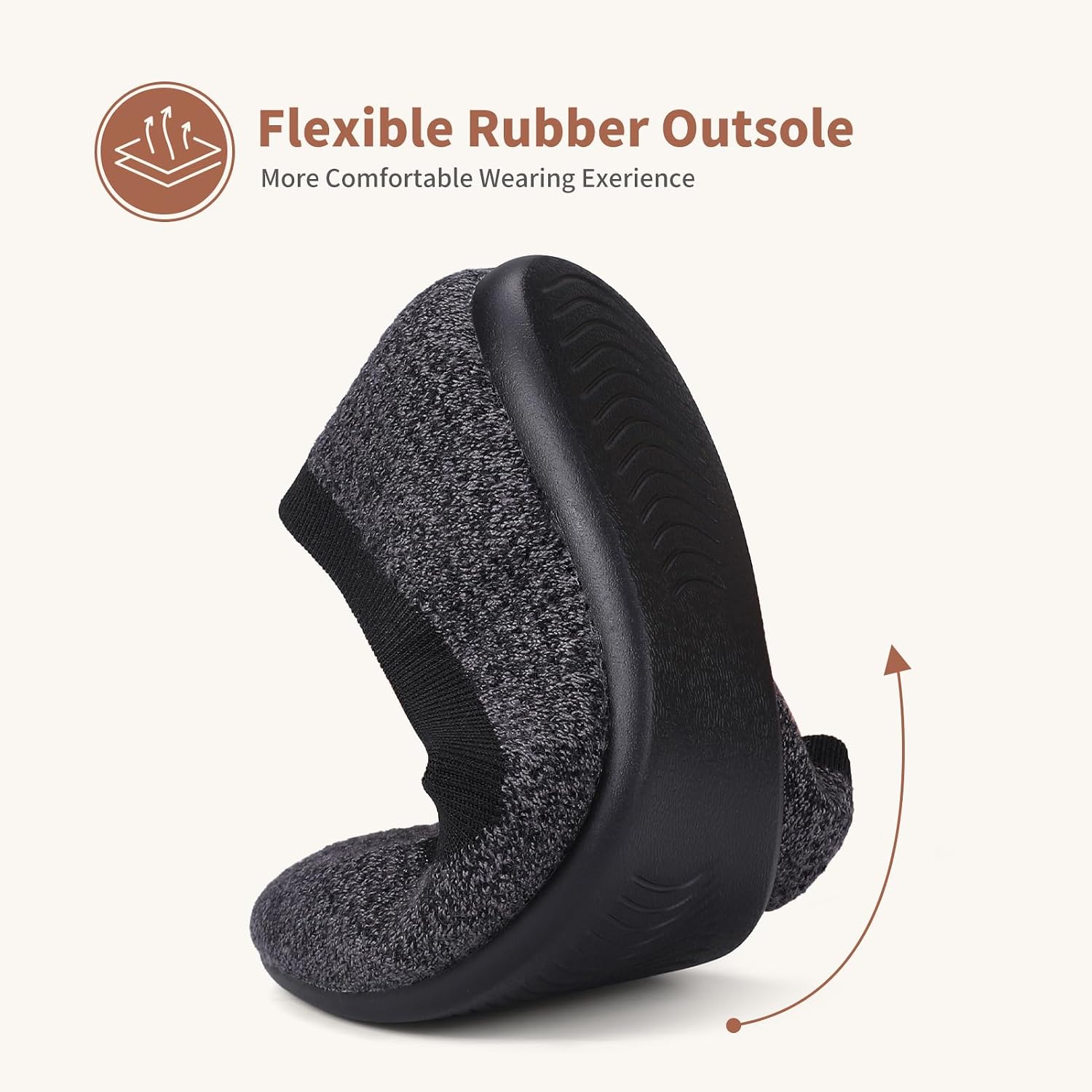 Women's Minimalist Ballet Flats Dressy Round Toe Knit Flats Comfortable Slip On Work Business Office Daily Barefoot Shoes