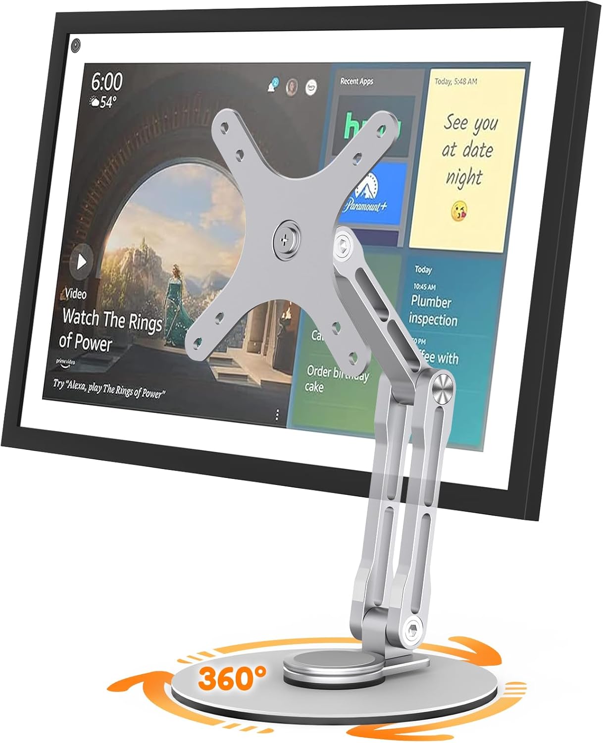 Swivel and Tilt Stand for Echo Show 15 (Gen 1/2) – 360° Rotation