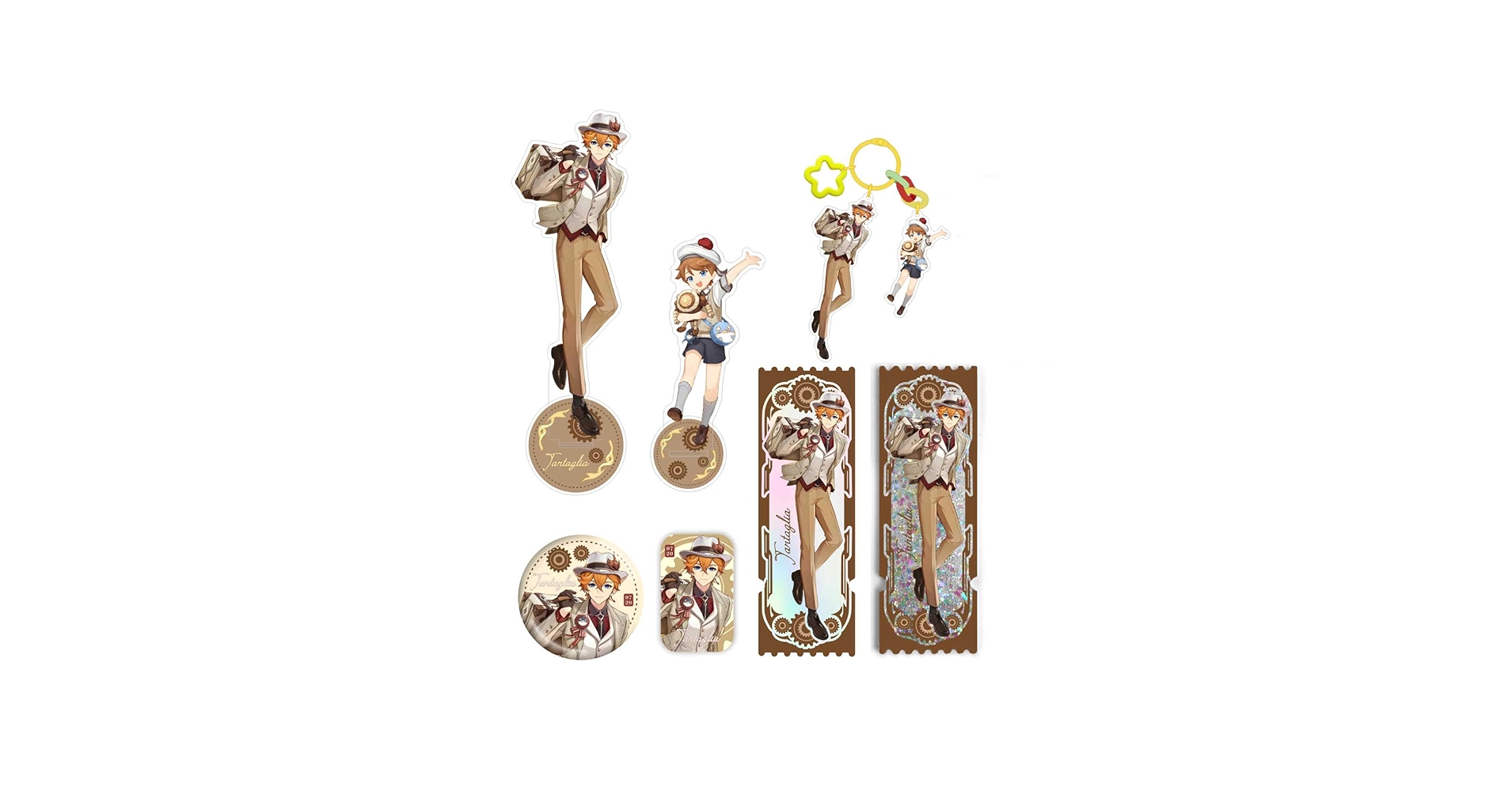 未開封　原神　ナムコ限定　タルタリヤ　缶バッジ　アクリルプレートキーホルダー 未開封 原神 ナムコ限定 タルタリヤ 缶バッジ アクリルプレート