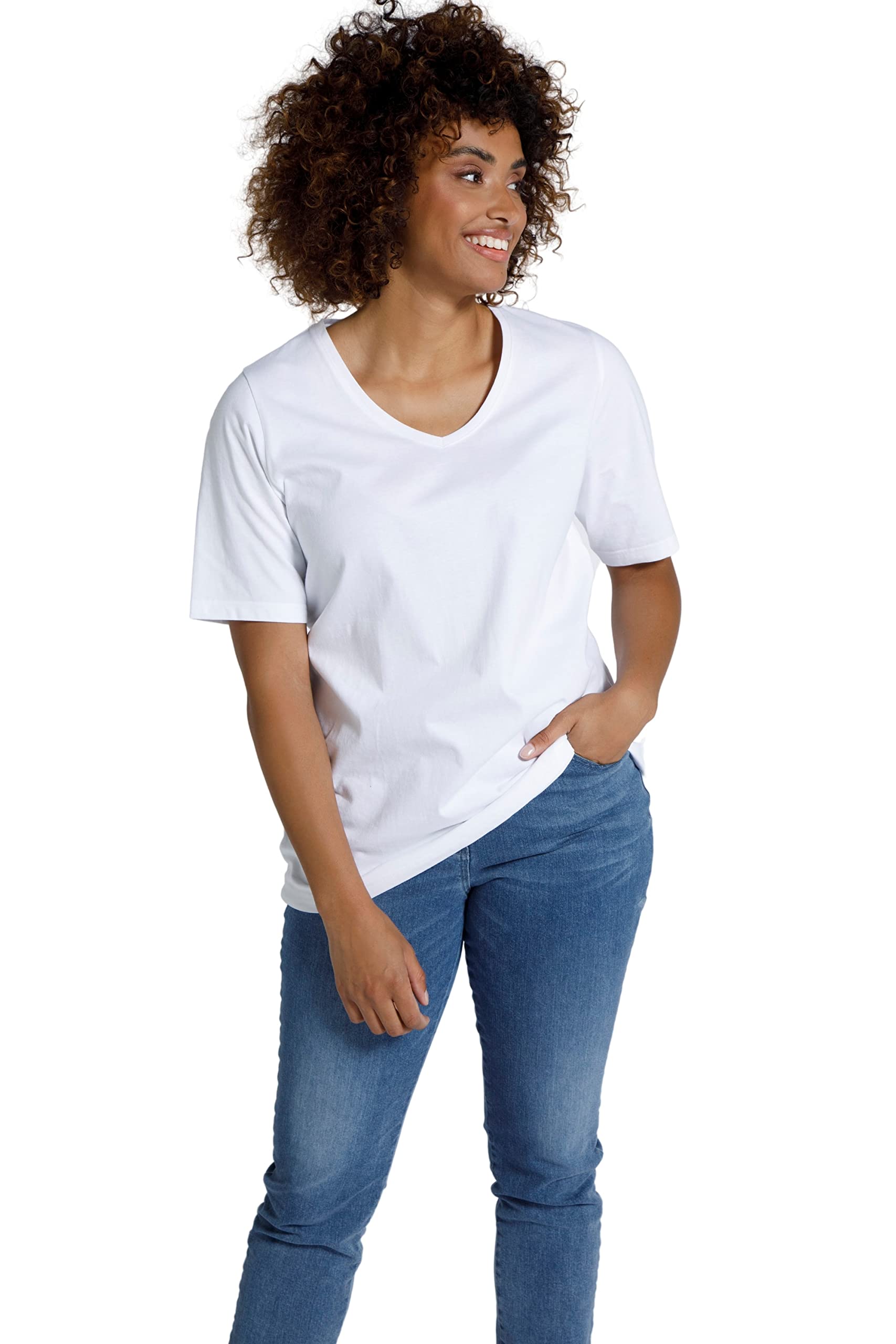 Ulla Popken Women's Schwarz T-Shirt, Black, 24