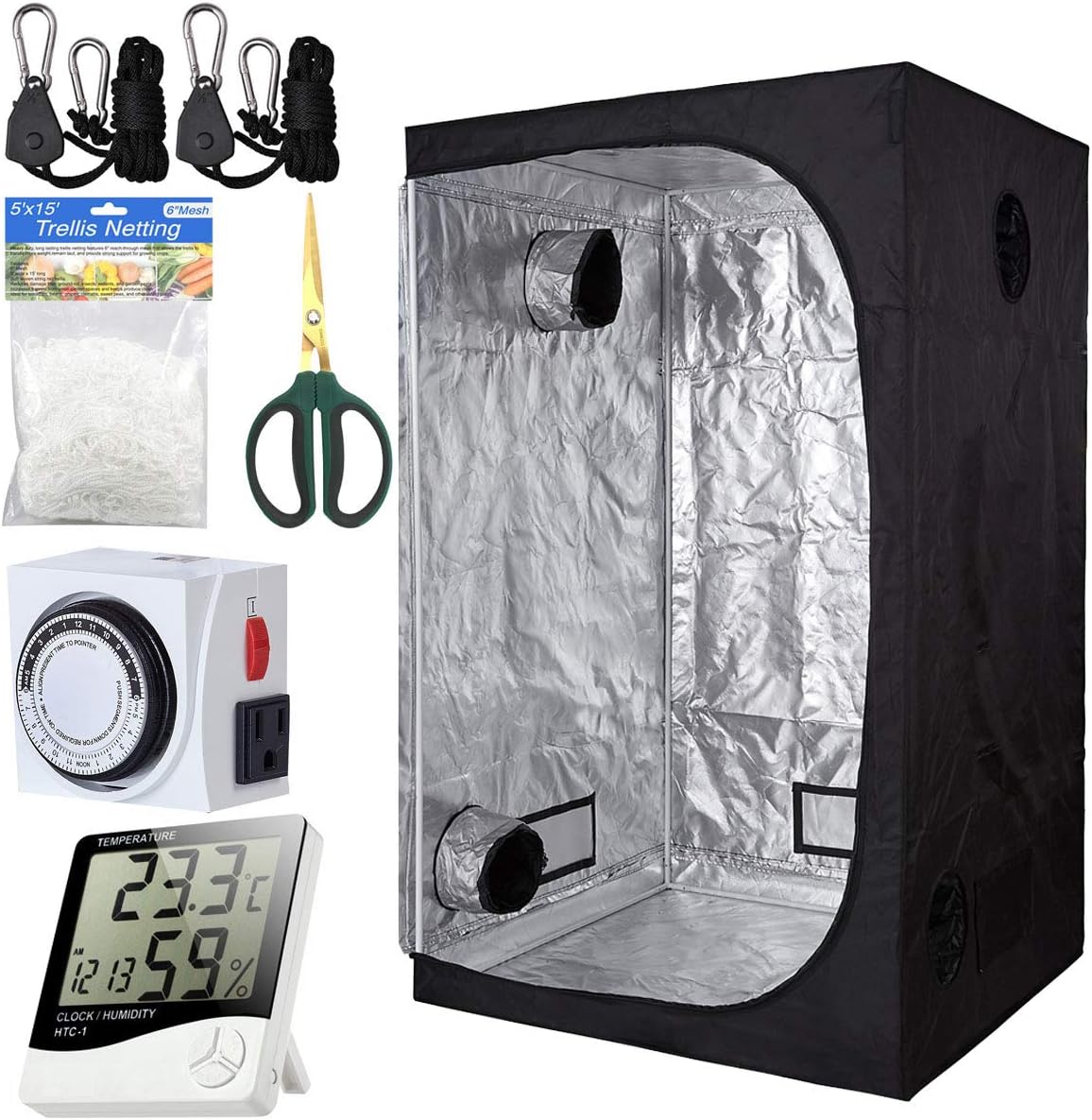 BloomGrow 36''x36''x72'' High Reflective Mylar Indoor Plant Grow Tent