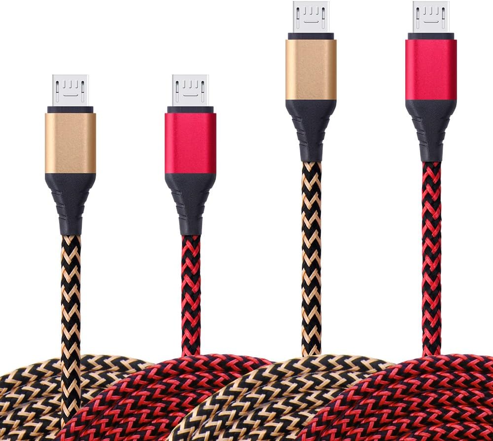 Android Charger Cable, Vifigen 4Pack [6FT 10FT] High Speed Premium Nylon Braided