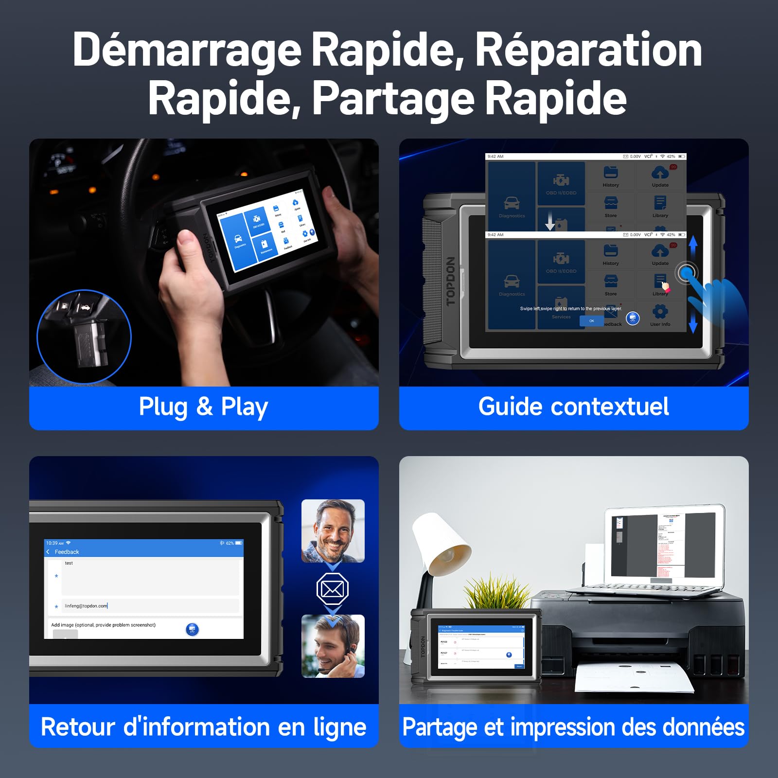 TOPDON ArtiDiag800 BT 2, Bluetooth Outil de Diagnostic Tous systèmes, 28+ Fonctions de Maintenance, accès à la passerelle FCA et protocole Can-FD, Test Actif, 2 Ans de Mises à Jour Gratuites