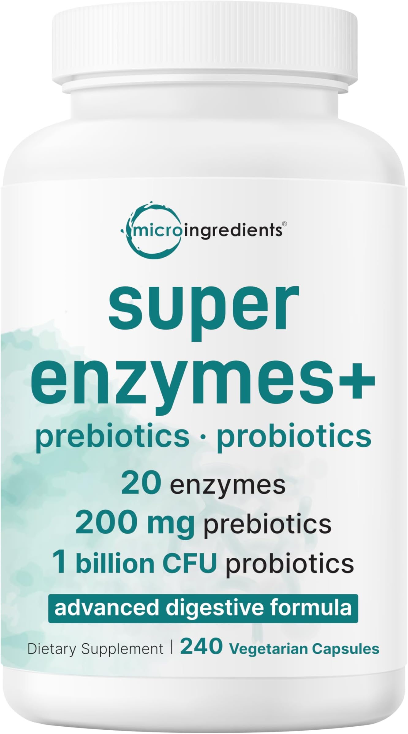 Super Enzymes with Prebiotics & Probiotics, 240 Veggie Capsules | High Potency Digestive Enzymes For Women & Men | Probiotic, Bromelain, Psyllium Husk & More | Immune & Gut Health Support