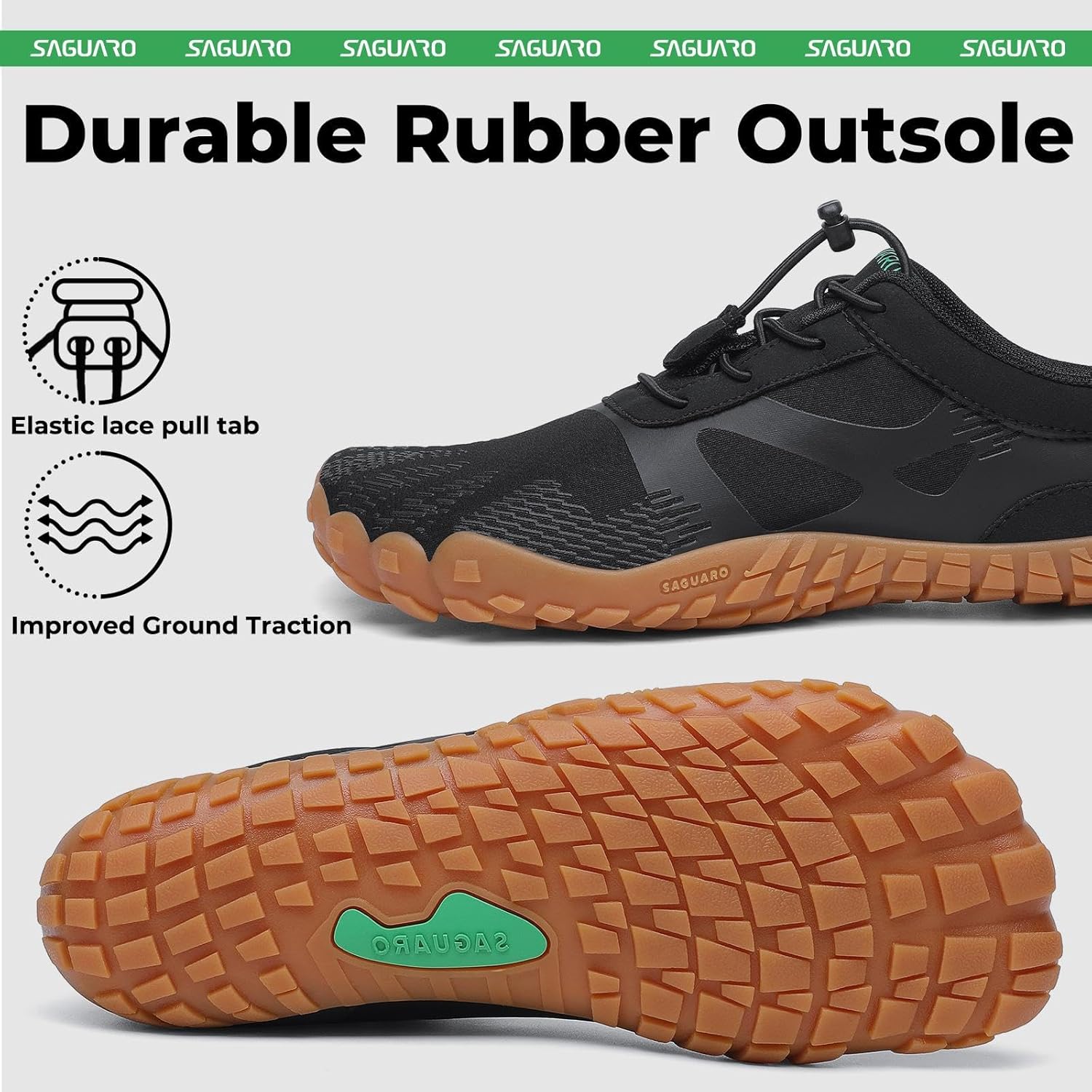 SAGUARO Barefoot Shoes for Men & Women | Wide Toe Box Zero-Drop Minimalist Trail Running Hiking Shoe