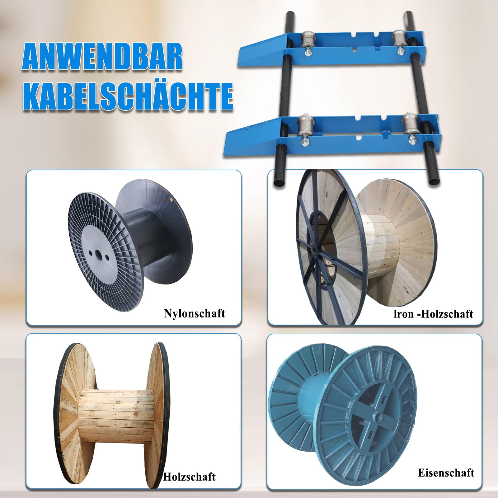 Kabelabroller Kabeltrommel Abroller für φ300mm-1200mm Kabeltrommelständer