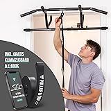 PULLUP & DIP Klimmzugstange für Türrahmen zum Einhängen ohne Schrauben und kein Abrutschen, Profi Türreck, Pull-up Bar mit gepolsterten Griffen