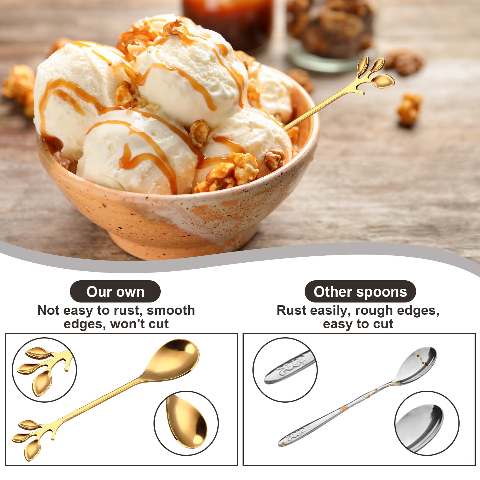 Cucchiaini Per Caffè E Dessert Cucchiaini Da Caffè In Acciaio Inox - 4 Pezzi Con Forme Di Cuori E Stelle, 15.8 Cm Cucchiaini A Forma Di Gatto - 10