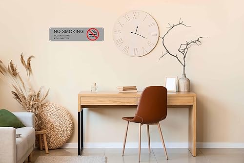 Miniatura 5 de Letrero de metal retro con texto en inglés "No fumar", adecuado para el hogar, calle, tienda, garaje, bar, granja, jardín, placa de metal multiusos