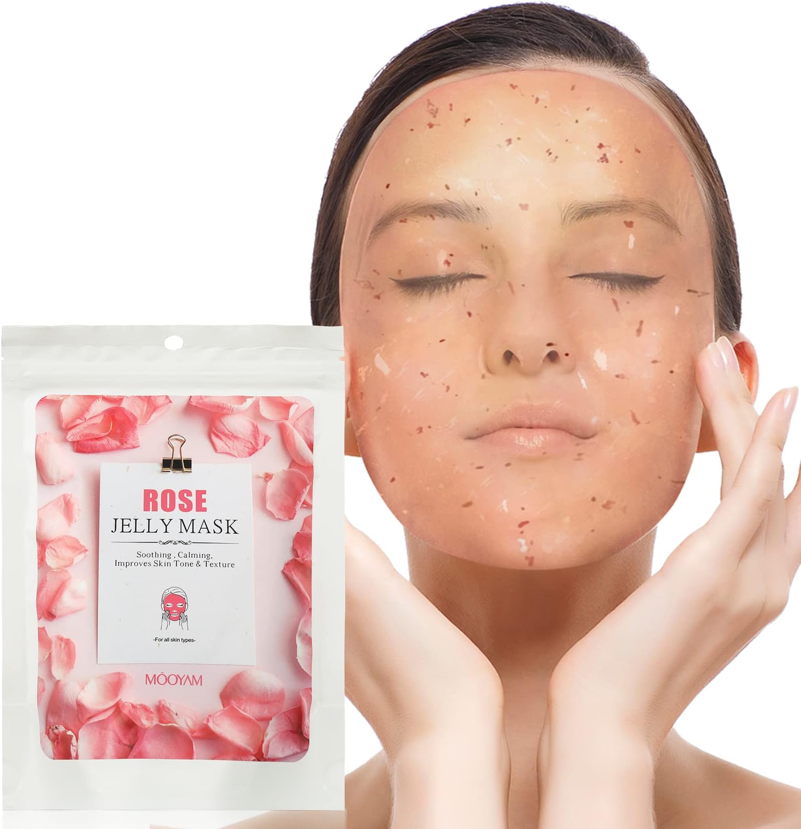 Jelly Face Mask Skin Care, Rose Peel-Off Jelly Mask Powder for Face, Professional Peel Off Hydro Face Mask for Fine Lines, Dullness & Uneven Skin Tone, Brightening & Hydrating, DIY SPA, 10.58 FL OZ