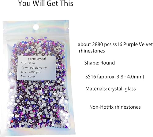 Vista 80 de Genie Crystal ss34 Red Glass Rhinestones 288 Pcs, 7.0 mm Big Light Siam Flatback Rhinestone, Diamond Cut Gems for Crafts, Face Mask, Makeup