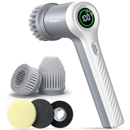 Electric Spin Scrubber Cordless Power Scrubber with 4 Replaceable Brush Heads and 2 Rotating Speeds Shower Cleaning Brush Cleaner for Bathroom
