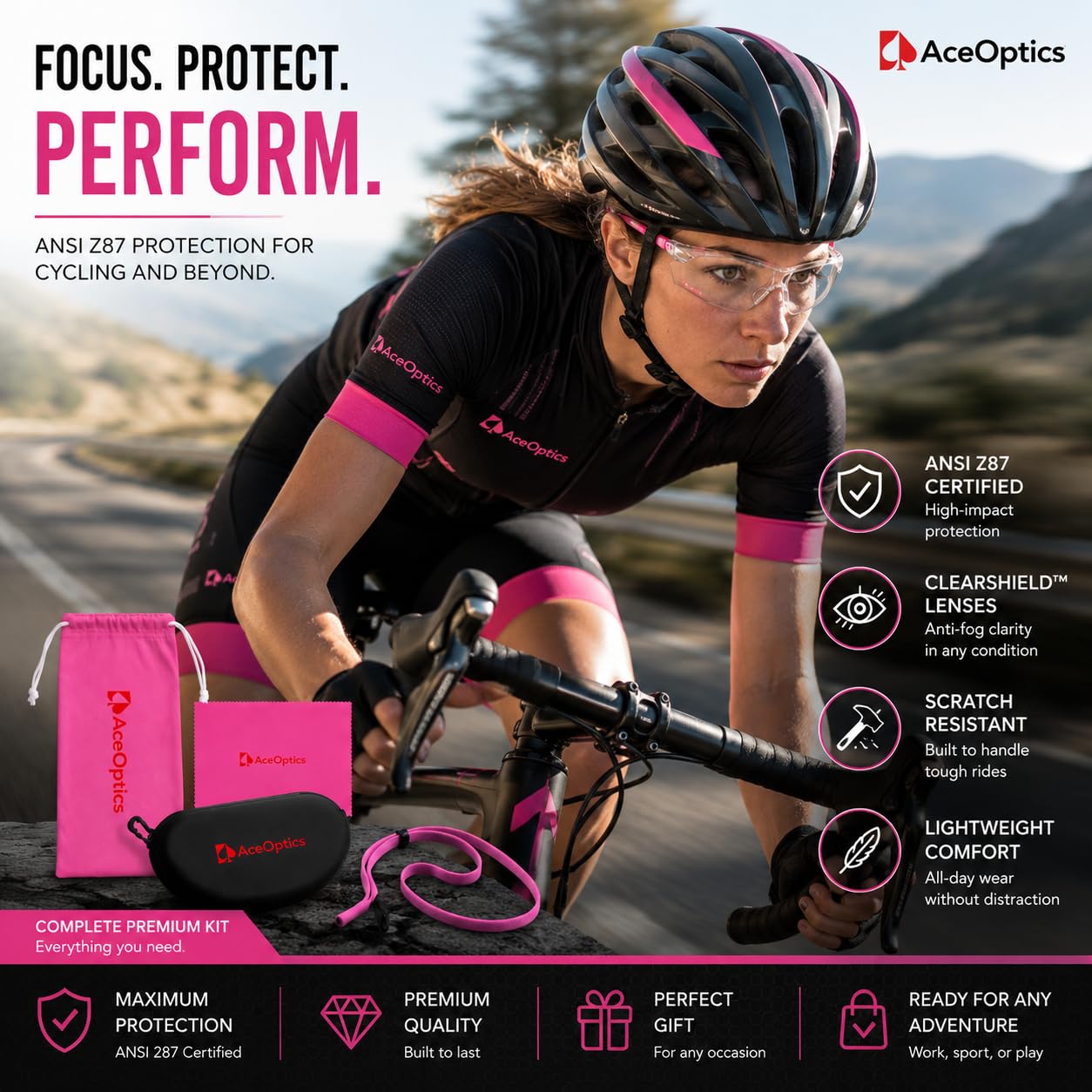 Pink Safety Glasses for Women | All the Accessories You Need | 5-Piece Kit — Amazon image 6
