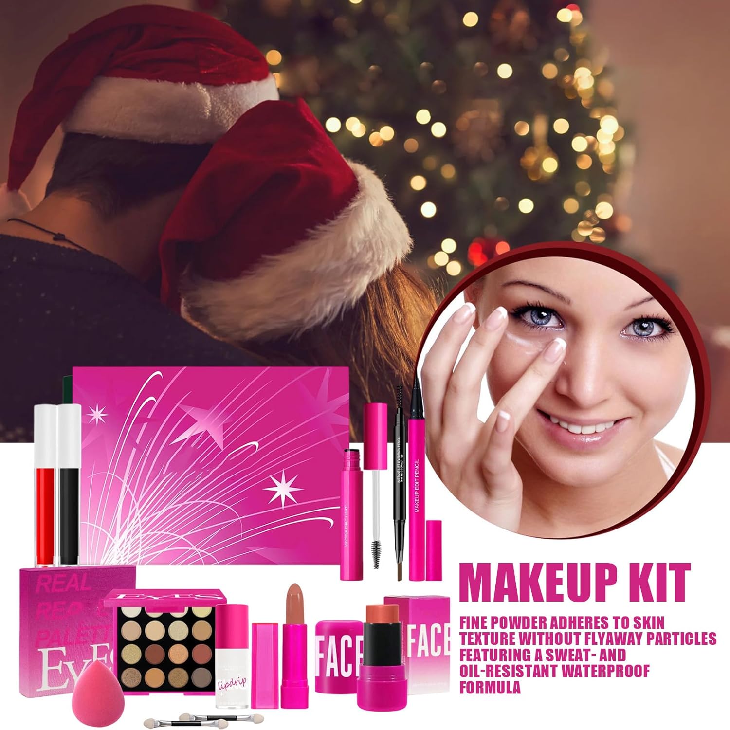 Makeup Kit Women - Full Professional Set, Long-Lasting with Sweat Proof Formula, Complete with Smooth Coverage Blend, Face Tool with Adult Friendly, Cosmetic Gift for Christmas Birthday Use