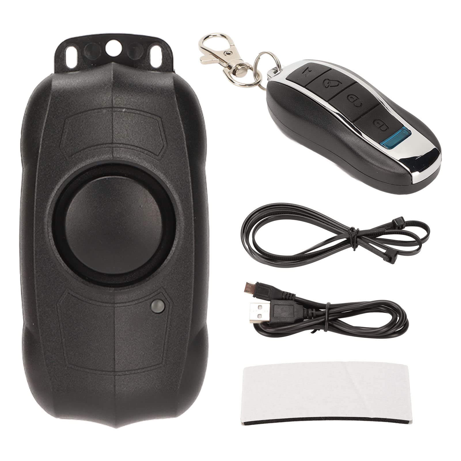 Alarm rowerowy, IP55 Wodoodporność 113dB 5 poziomów Czułość regulowana 4 tryby Alarm motocyklowy Akumulator Łatwy w instalacji Alarm bezpieczeństwa roweru z pilotem
