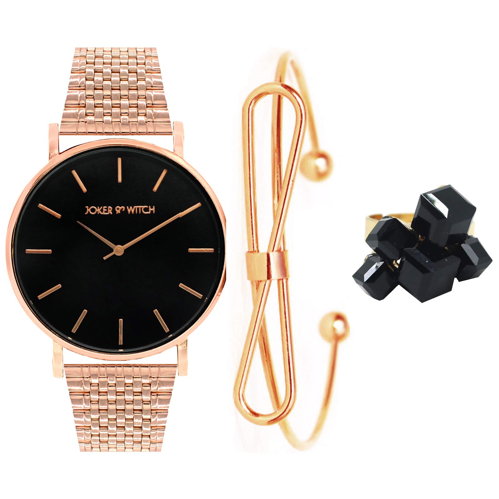 Joker & Witch Stainless Steel Venus Rosegold Love Triangle Analogue Watch For Women, Black Dial, Pink Band (B08PSHG6P4) Amazon Price History, Amazon Price Tracker