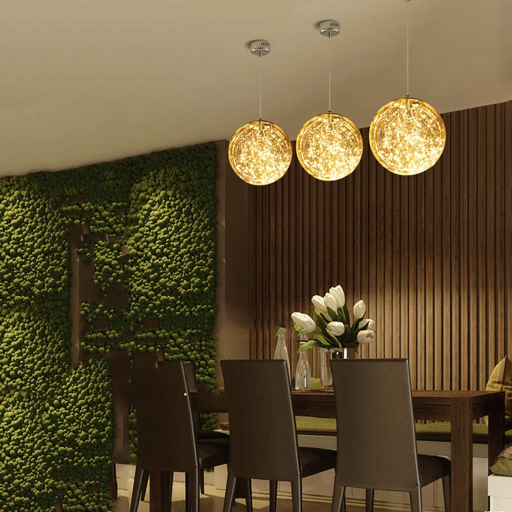 Led Moderno Semplice Gypsophila Lampadario,Camera Corridoio Portico Luci Del Balcone,Caffè Ristorante Music Bar Lampade In Vetro-Luce bianca cognac 30cm