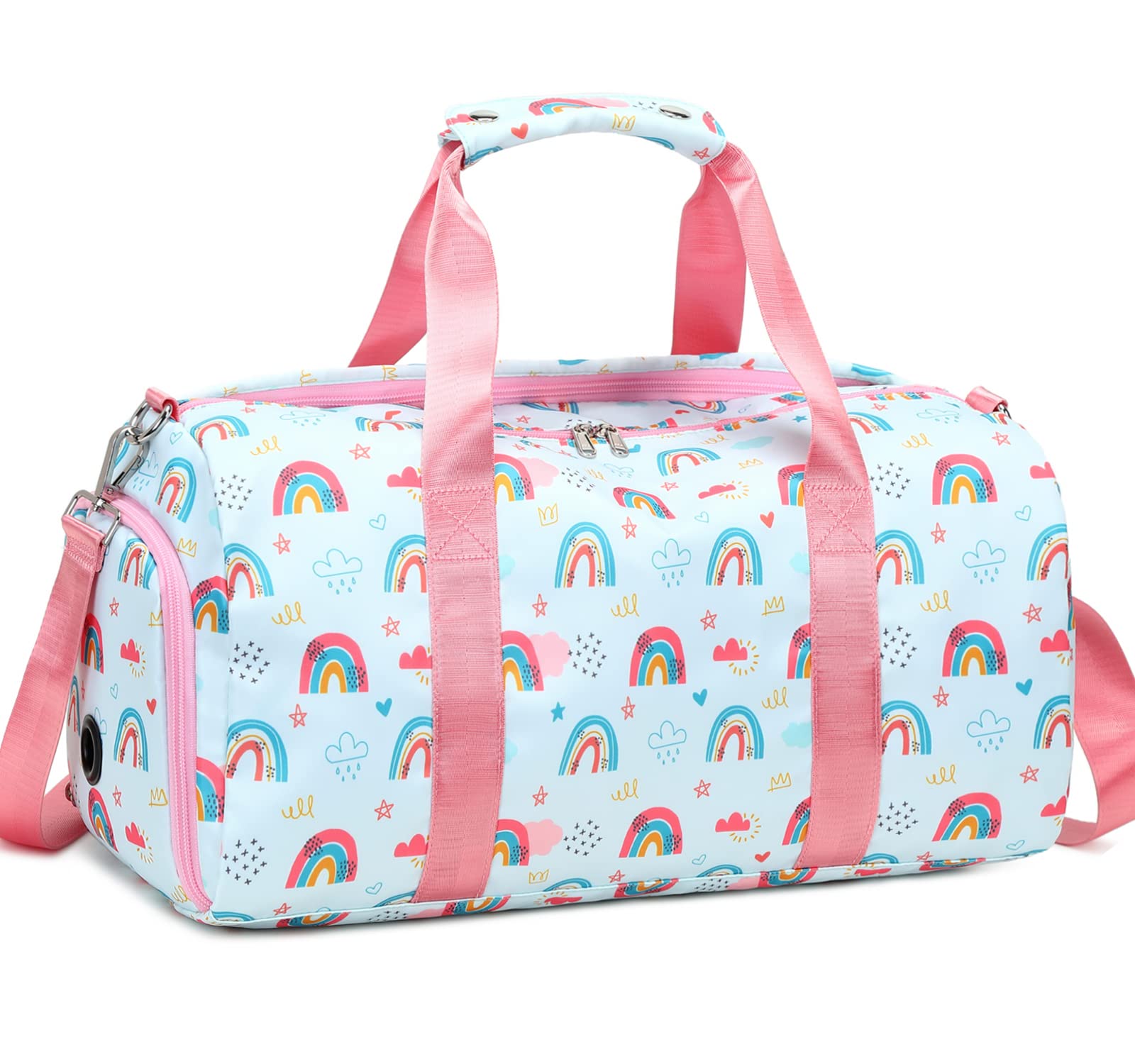 JIANYA Sporttasche, Reisetasche, Sporttasche, Reisetasche, Tanz, Gymnastik, Tasche mit Schuhfach und Nassfach, lichtgrün, 18.1 x 8.3 x 9.4 inches