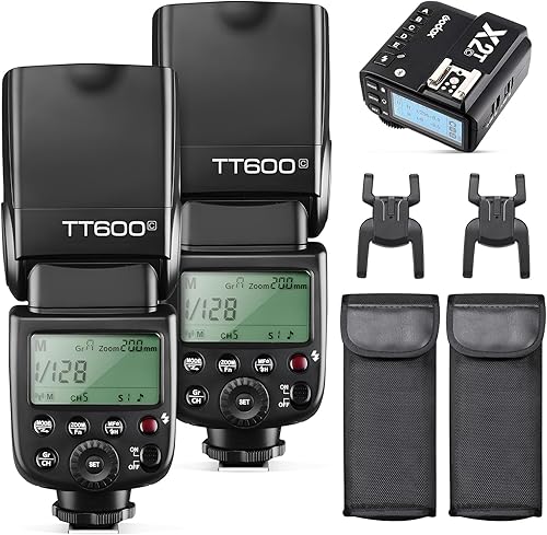 Godox 2X TT600 HSS 2.4G Wireless Master/Slaver Flash Speedlite & Receptor Godox X2T-C Kit de transmisor de disparo remoto integrado godox X Sistema