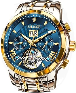 Mens Automatic Watches Luxury Skeleton Mechanical Gold...