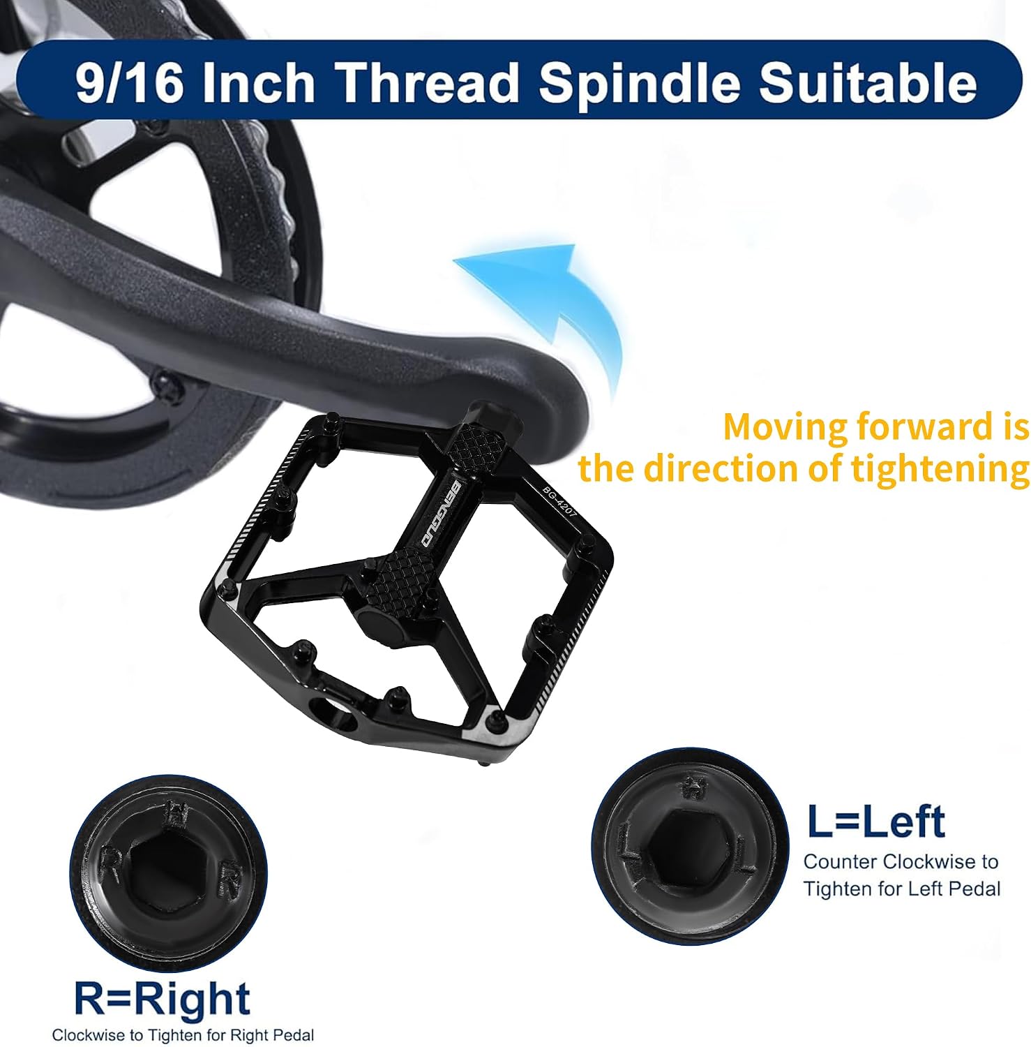 Bike Pedals Mountain Bike Pedals Aluminum 9/16" Sealed ealed Bearings