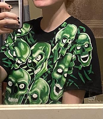 green skulls shirt