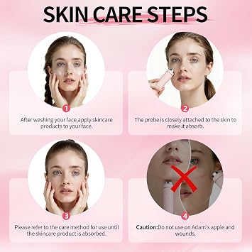 Booster Pro Pink, 4-in-1 Beauty Massager Korean Skin Care,Portable Enhanced Absorption, Radiance, Elasticity, Pore Care | LED Anti-Wrinkle Device,Facial Skin Care