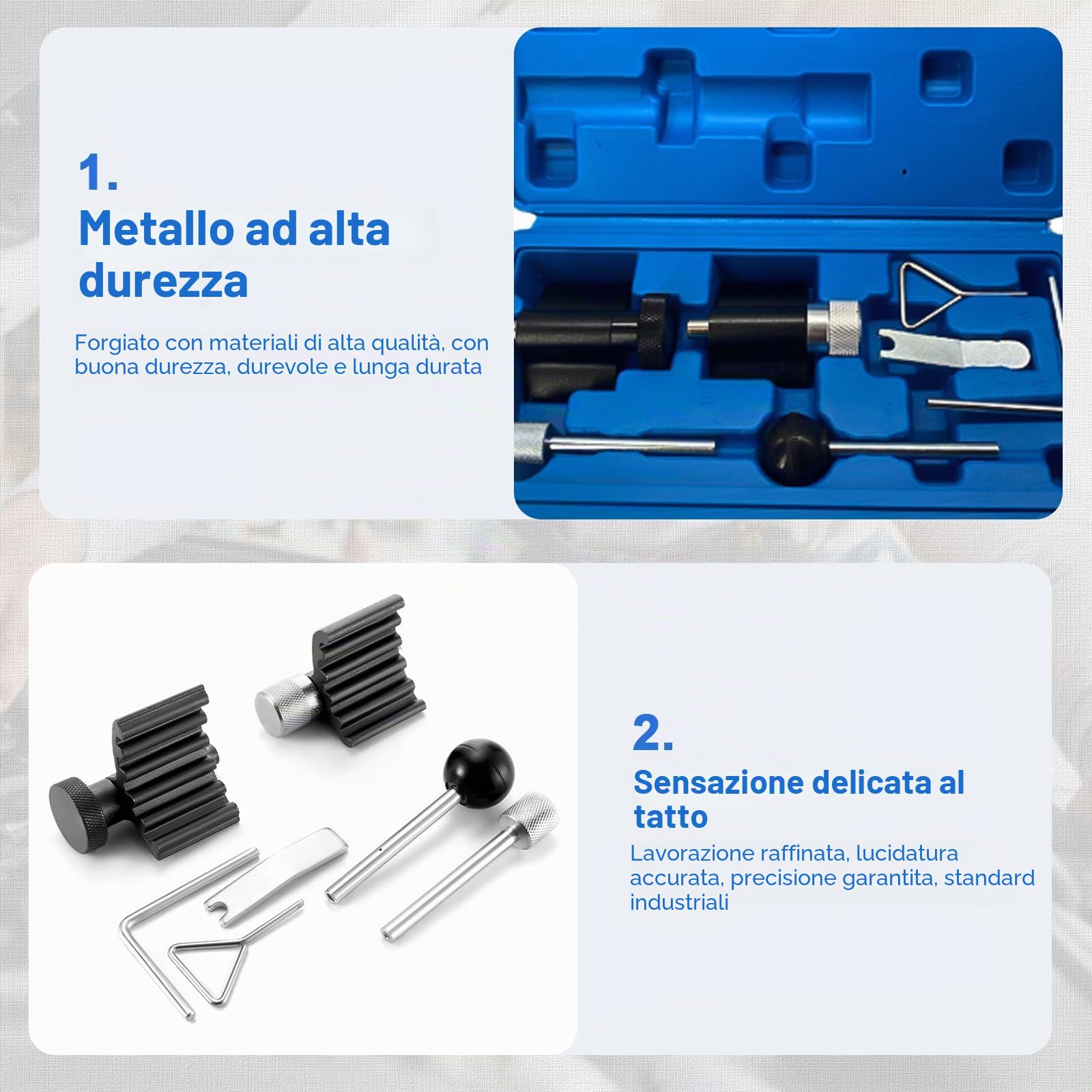Kit Messa in Fase Motore Strumento Regolazione di Bloccaggio Dell'albero a Cameo Compatibile con VAG 1.4L 1.6L 1.9L 2.0L SDI TDI Diesel Engine A1 A3 A4 A6 Q3 Q5