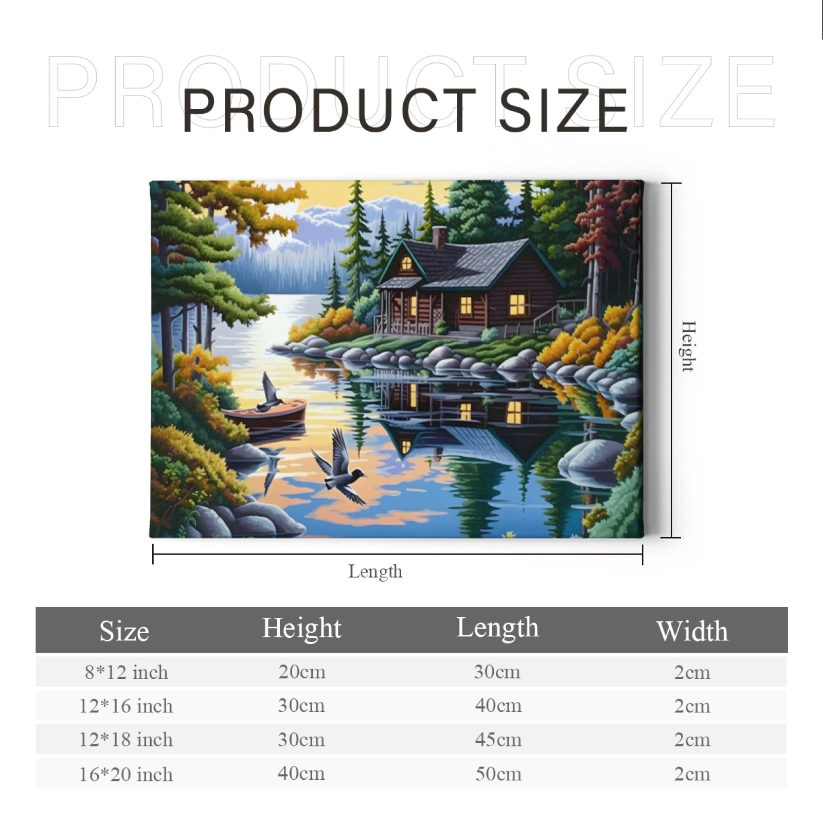Cuadro De Paisaje Del Lago, Pintura Al óleo Idílica De Cabaña En El Lago, Arte De Pared, Lienzo Para Decoración De Pared, Obra De Arte Para Baño, Dormitorio, Sala De Estar