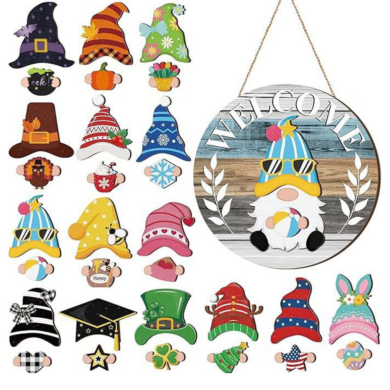 Gnomes d'hiver pour remplacer vos décors fragiles grâce aux chapeaux magnétiques