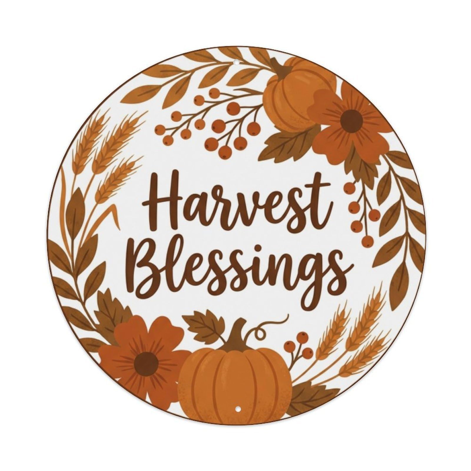 Earthy She Shed Floral Harvest Blessings Metal Tin Sign