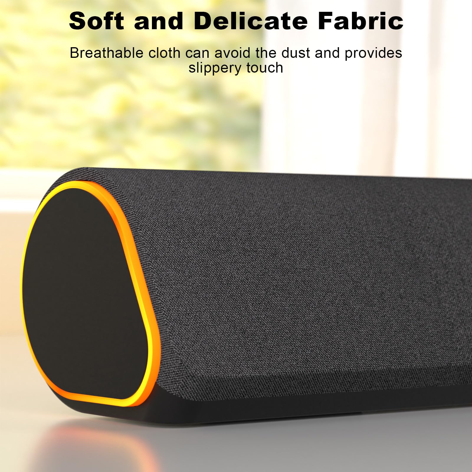 SOULION R50 Enceinte PC pour Ordinateur Portable, Tablette, Moniteur | Bluetooth & 3,5 mm, Alimenté par USB, Barre de Son PC, RGB, 42 x 8 x 9cm