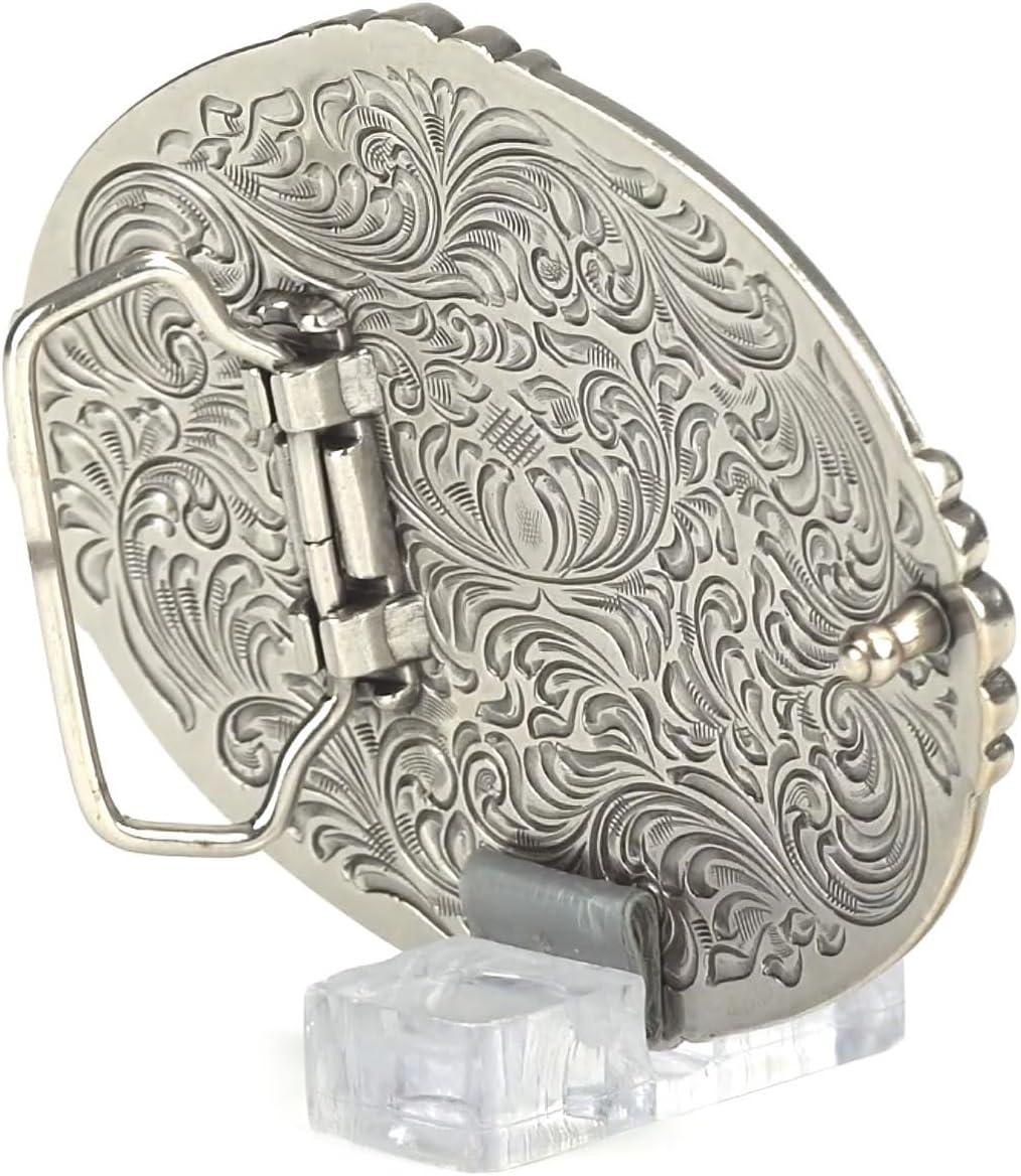 ARIAT Men's All American Belt Buckle, Silver