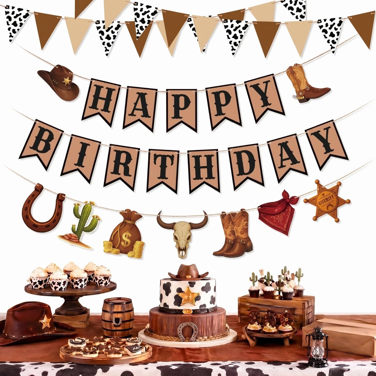 Photo 1 of Pasimy Western Birthday Banner Decorations