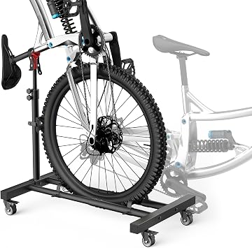 Housolution Vertical Bike Stand with 360Wheels up to 29", [1 Pack]Adjustable Height, No Drilling holds up to 80lbs, Freestanding Bike Rack for Garage & Apartment, Bike Stand Floor for MTB/Road Bikes