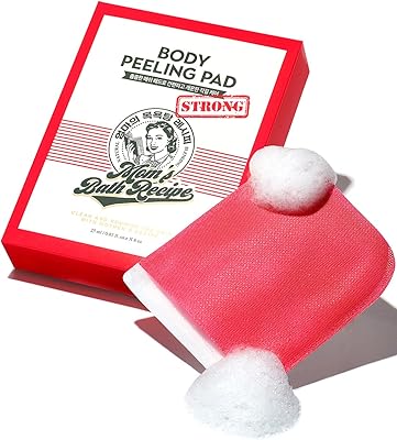 Mom’s Bath Recipe Body Peeling Pad Strong, All in One Bubble Body Wash & Scrub Gloves with Kelp & Biotics, Intense Exfolia...