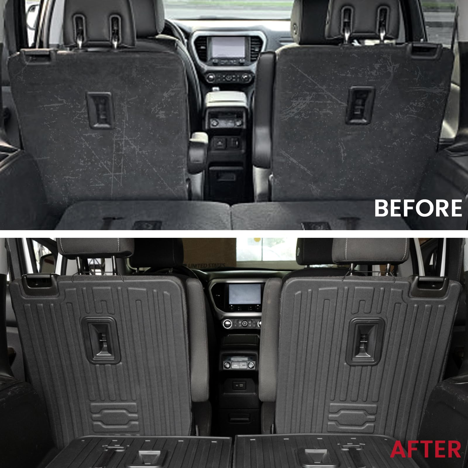 JOULARISE Backrest Mats Kick mats for 2017-2023 GMC Acadia 6 Seats Captain Chairs Accessories, All-Weather TPE Seat Back Covers Behind 2nd Row Bucket Seats SLE/SLT/AT4/DENALI(2nd Row Kick Mats)