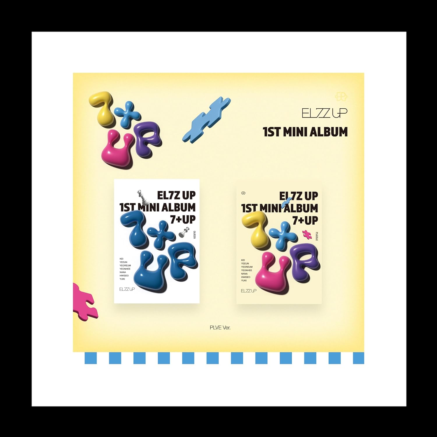 EL7Z UP 7+UP Contenido del primer mini álbum+tarjeta fotográfica+pegatina+seguimiento sellado ELZZ UP (versión aleatoria PLVE)