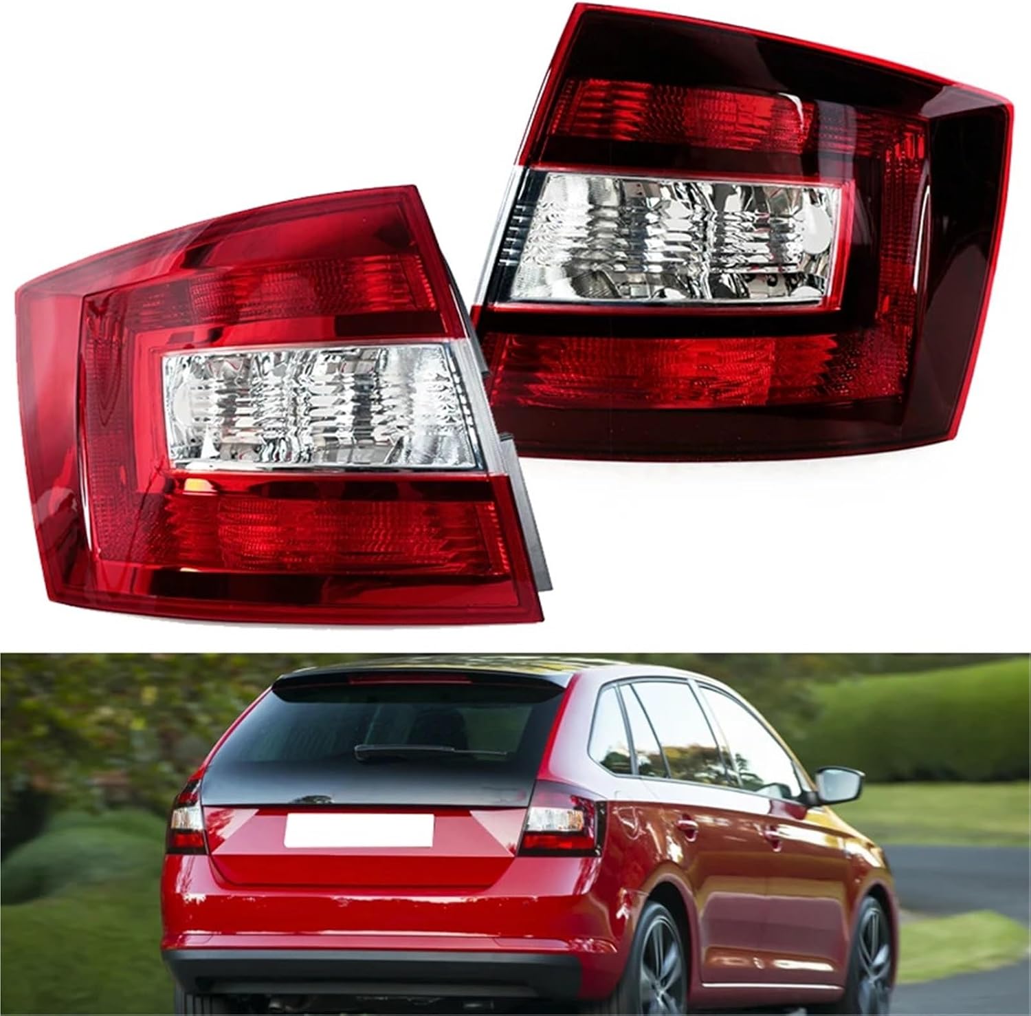 Tail Light Cover For Skoda Spaceback 2014-2019 Car Driving Brake Taillight Warning Signal Stop Lamp No Bulb 5JJ945112A(Red Left)