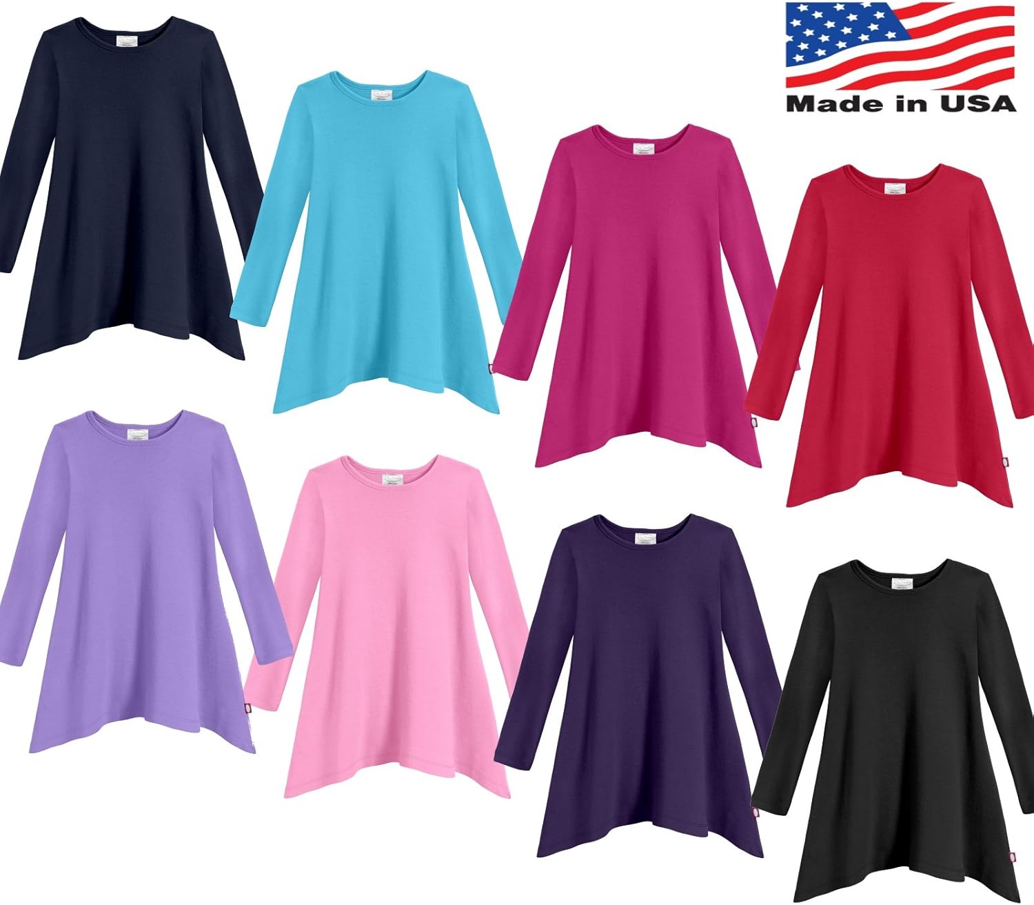 City Threads Girls' Shark Bite Short Sleeve Tunic Top Blouse Shirt Stylish Modern All Cotton for Sensitive Skins SPD Sensory Friendly, Elf, 6 - Image 2