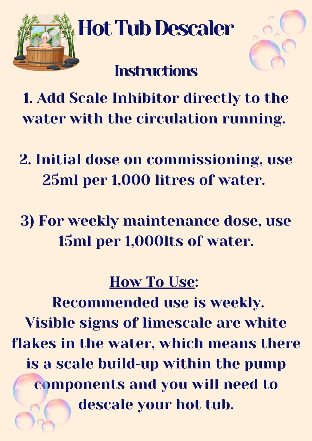 Hot Tub Descaler 1 Litre, Spa & Hot Tub Limescale Scale Inhibitor, Removes & Prevents Minerals Scale Deposits & Staining - Image 2