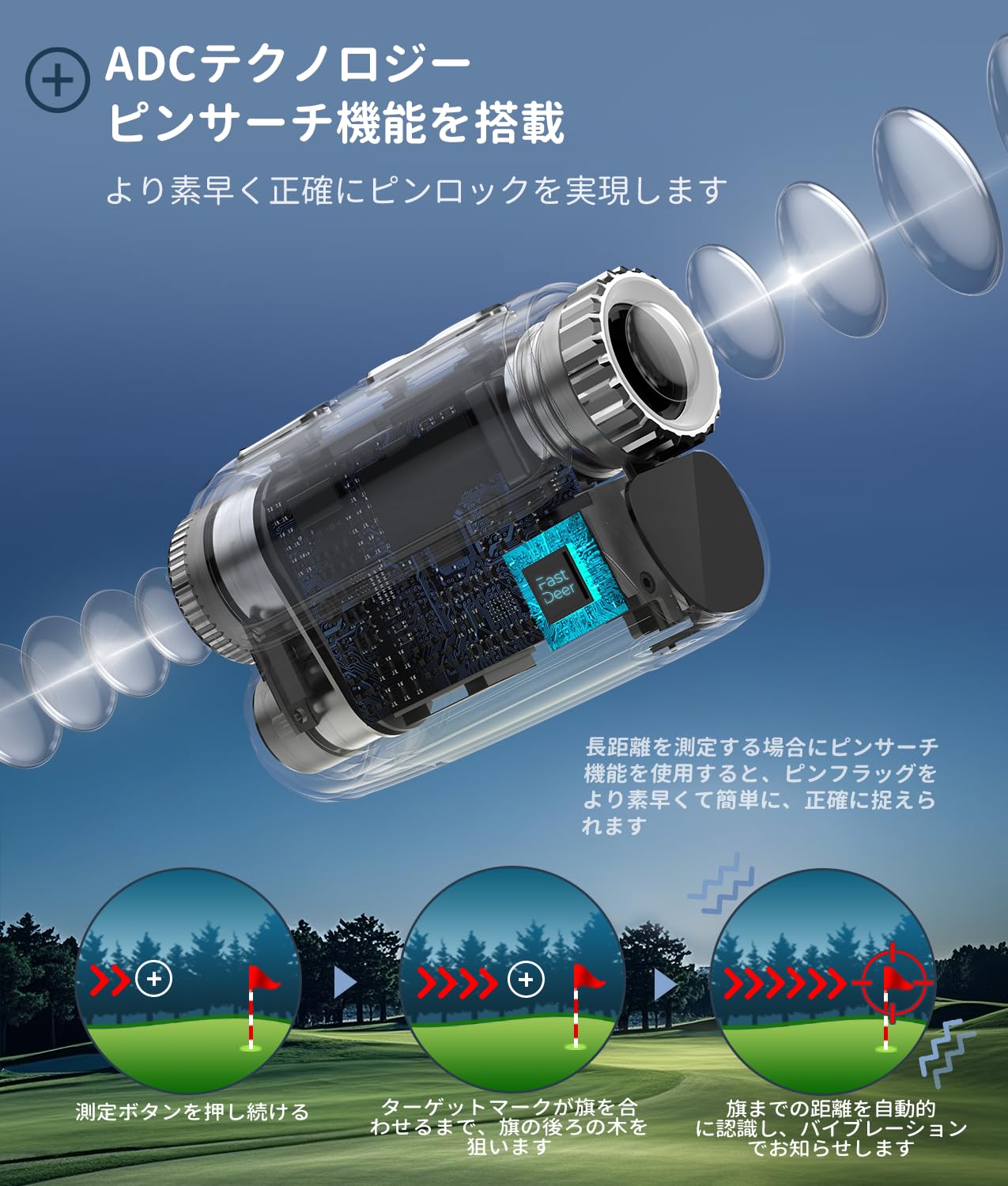 Amazon.co.jp: FastDeer ゴルフ 距離計 S2 高級牛革 フルカラータッチ