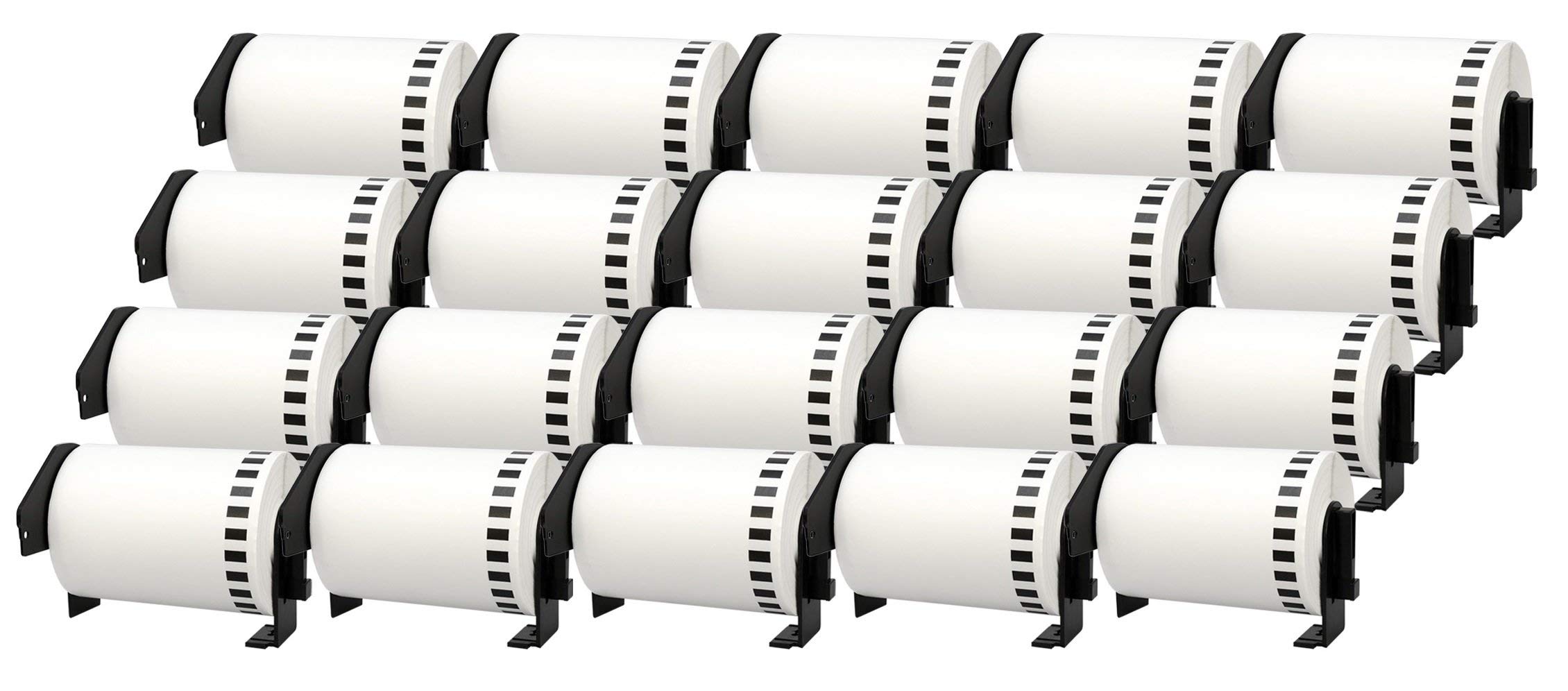 20x DK-22243 102 mm x 30,48 m Cintas de Etiquetas continuas compatibles para Brother P-Touch QL-1050, QL-1050N, QL-1060N, QL-1100, QL-1110NWB Impresoras de etiquetas