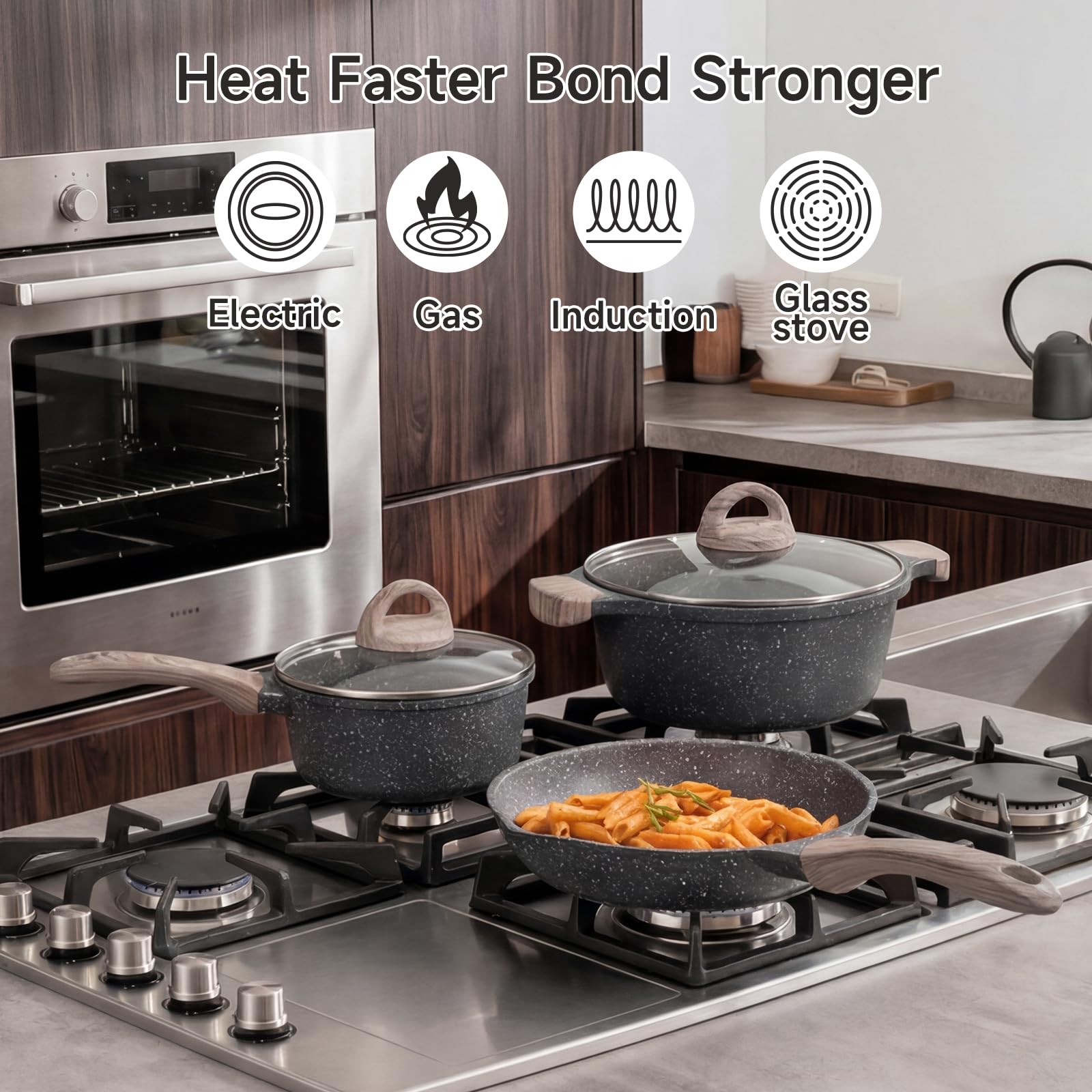 JEETEE Pots and Pans Set Non Stick 23pcs, Healthy Kitchen Cookware Sets — Amazon image 4